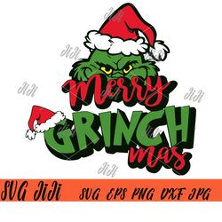 merry grinchmas svg, the grinch santa claus svg, grinchmas svg