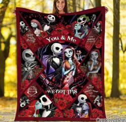 jack skellington quilt blanket, jack skellington halloween blanket, bedding blanket, quilt blanket, custom quilt blanket