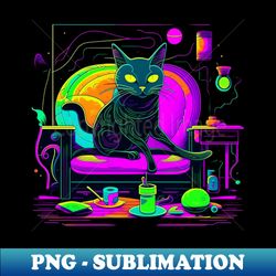 black cat on couch - elegant sublimation png download - revolutionize your designs