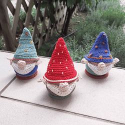 garden gnomes crochet pattern, digital file pdf, digital pattern pdf