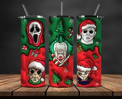 christmas 20oz tumbler wrap png, christmas 3d inflated puffy tumbler wrap png, grinchmas 20oz png 04