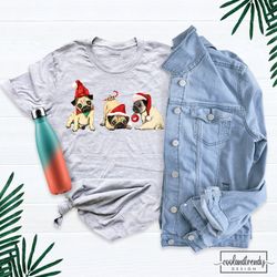 santa pug shirt, christmas pug shirt, pug lover xmas shirt, animals christmas shirt, cute pug shirt, pug life shirt, chr