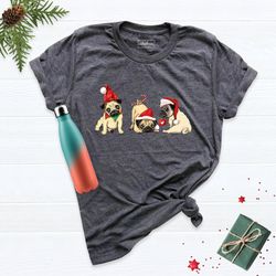 santa pug shirt, christmas pug shirt, santa matching t-shirt, christmas family shirt, pug lovers shirt, pug mom tee, pug