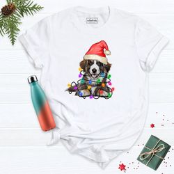 shepherd christmas tree lights shirt, christmas dog shirt, dog owner shirt, shepherd mom shirt, dog lover shirt, funny a
