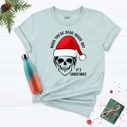 skeleton christmas shirt, christmas skeleton shirts, funny christmas shirt, cute christmas tee, santa skeleton shirt, fa