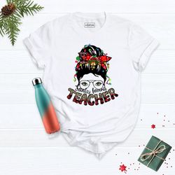 teacher christmas shirt, merry teacher name shirt, custom teacher shirt, christmas t-shirt, xmas matching t-shirt, teach