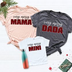 very merry family christmas shirts, plaid family christmas shirts, very merry mama shirt, very merry shirt, christmas sh