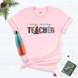 very merry teacher shirt, merry teacher students shirt, new teacher shirts, back to school shirt, teacher christmas shir
