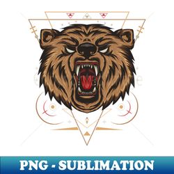 furious bear head illustration - premium png sublimation file - unleash your creativity