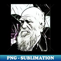 charles darwin black and white portrait  charles darwin artwork 4 - artistic sublimation digital file - unlock vibrant sublimation designs