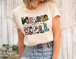christmas women shirt, leopard print christmas shirt, merry christmas yall shirt, holiday shirt, cute christmas tee, chr