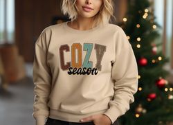 cozy season sweatshirt, get cozy sweatshirt, cozy season merry christmas, christmas sweatshirt, winter sweatshirt, stay