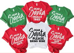 dear santa family christmas shirt, family matching christmas shirts, funny christmas t-shirts, christmas group shirt,chr