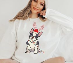 french bulldog christmas unisex sweatshirt, frenchie lover pullover shirt, french bulldog jumper,frenchie dog  shirt,fre