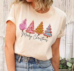 ladies merry christmas shirt, women christmas shirt, cute christmas shirt, women holiday shirt,christmas tree shirt,chri
