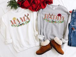 mama claus, daddy claus unisex sweatshirt, matching family christmas sweatshirts, mama sweatshirt, daddy sweater, mom li