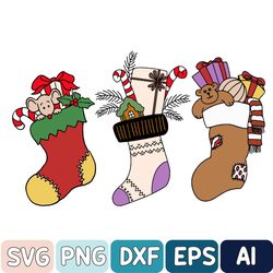 christmas socks svg, christmas stockings cut file, christmas svg file, for cricut, silhouette