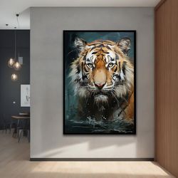 tiger canvas, tiger canvas wall art, with different frame options for your home and office modern decor ideas