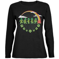 grateful dead &8211 leprechaun bears black juniors long sleeve t-shirt