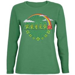 grateful dead &8211 leprechaun bears grass juniors long sleeve t-shirt