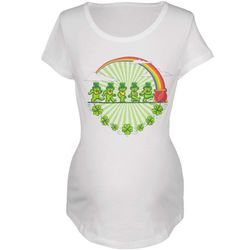 grateful dead &8211 leprechaun bears white maternity t-shirt