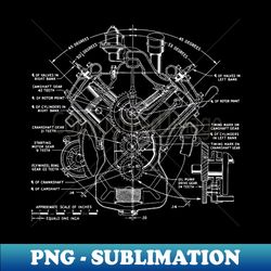 v8 engine drawing - decorative sublimation png file - spice up your sublimation projects