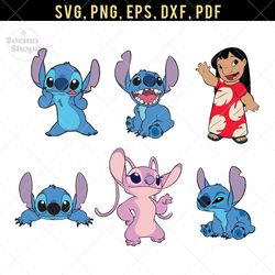 lilo and stitch svg, png clipart, compatible with cricut and cutting machine