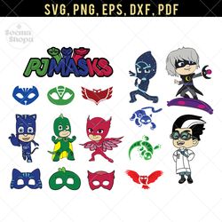 pj mask svg, hero png clipart, compatible with cricut and cutting machine
