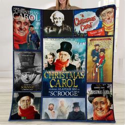 a christmas carol fleece blanket, ebenezer scrooge bob cratchit fred blanket, a christmas carol vintage throw blanket fo