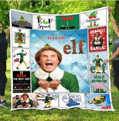 buddy the elf fleece blanket, elf squad blanket, the elf throw blanket for couch sofa, chrismtas blanket, christmas gift