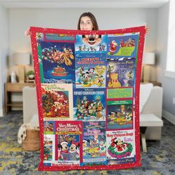 christmas carol song mickey mouse blanket, disney collection christmas carol soft sherpa fleece blanket, mickey's very m