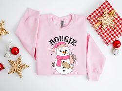 bougie snowman sweatshirt, snowman sweatshirt, cute snowman christmas shirt, christmas sweatshirt, christmas woman shirt