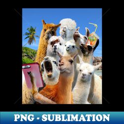 funny llama selfie llamas group photo - aesthetic sublimation digital file - create with confidence