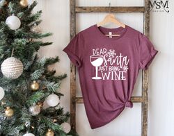 dear santa just bring wine shirt, funny new year shirt, funny christmas shirt, happy new year, gift new year shirt, merr