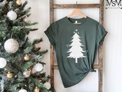 distressed christmas tree, cute winter christmas shirt, grungy tree, bella tee, soft tshirt, women's graphic tee, holida