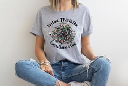 everything is fine christmas t-shirt, funny christmas shirt, christmas tangled, christmas lights shirt, introverts chris