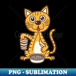 cute orange cat sitting on its litter box - exclusive sublimation digital file - unlock vibrant sublimation designs