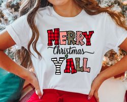 Christmas Women Shirt, Leopard Print Christmas Shirt, Merry Christmas Yall Shirt, Holiday Shirt, Cute Christmas Tee, Chr