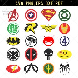 superhero logo svg, heroes svg clipart, compatible with cricut and cutting machine