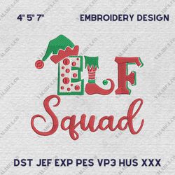 elf squad embroidery machine design, santa squad embroidery machine design, instant download
