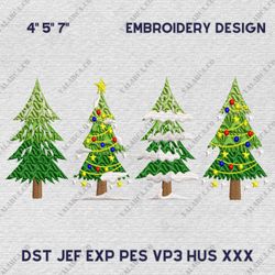 christmas embroidery designs, xmas embroidery files, christmas tree embroidery designs, instant download