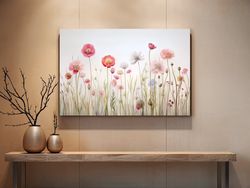 oshibana style photographic flower art print ,canvas wrapped on pine frame