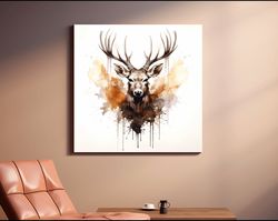 rorschach art inkblot painting of a deers head ,canvas wrapped on pine frame