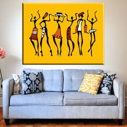 abstract african wall art, masai canvas print, ethnic african painting, african wall dcor, african art, african triptych