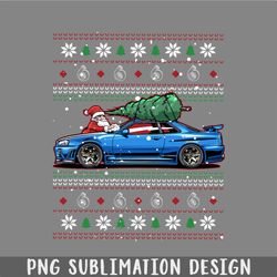 christmas ugly nissan skyline r34 best car guy gift png, christmas png