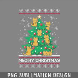 meowy christmas ugly sweater png, christmas png