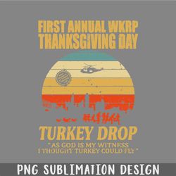 first anuual wkrp turkey drop with les nessman distressed png, christmas png