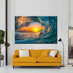 wave oil painting, wave art, ocean painting, abstract art, colorful paintings, seascape surfer surfboard art, water pain