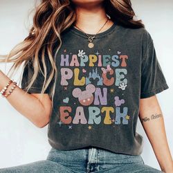 disney happiest place on earth color shirt, vacay shirt, disney aesthetic shirt, disneyworld shirt, disney family shirt