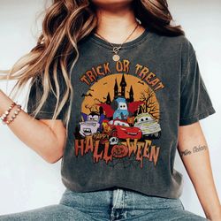 disney mickey & friends lightning mcqueen car halloween shirt, cars land halloween shirt, disney spooky vibes shirt, hap